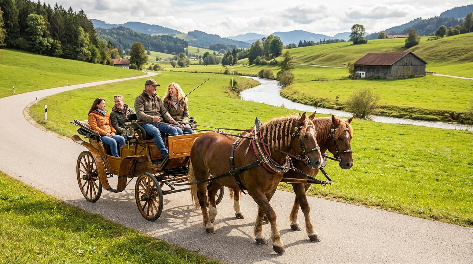 Gemütliche Kutschfahrt durch das Aschafftal