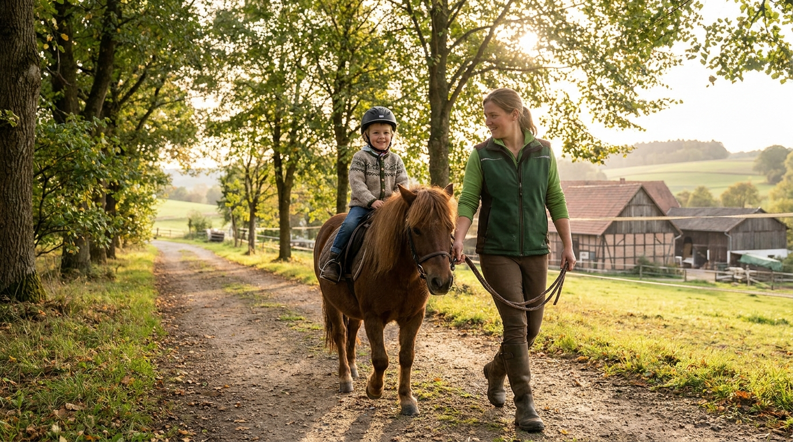 Geführter Pony-Erlebnisausritt durch die Natur
